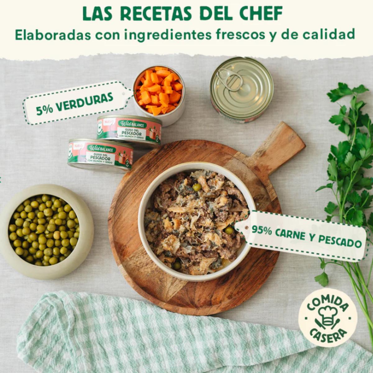 Full tin of Wild Balance Fisherman's Stew with Salmon and Pork for Cats 80 g