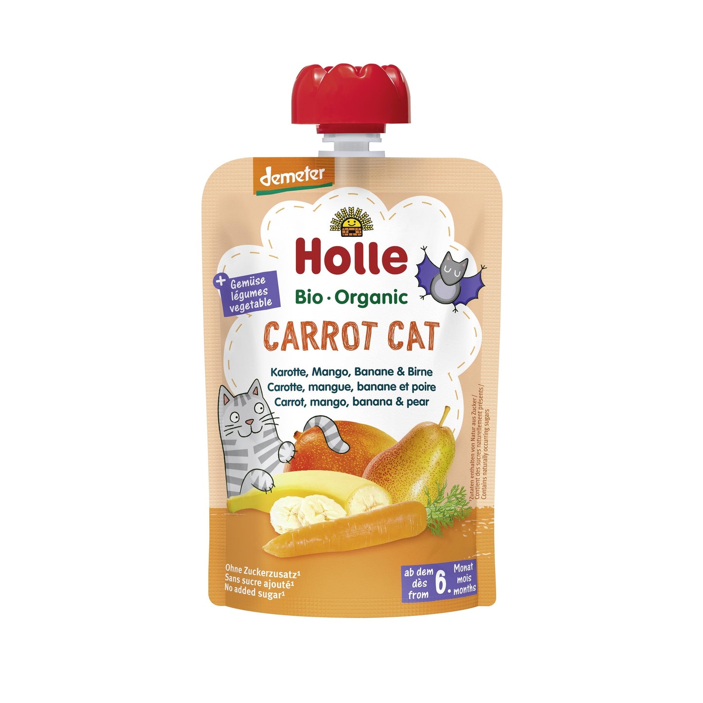 CARROT CAT - Carrot, Mango, Banana and Pear (+6 months) Dem Holle 100 g
