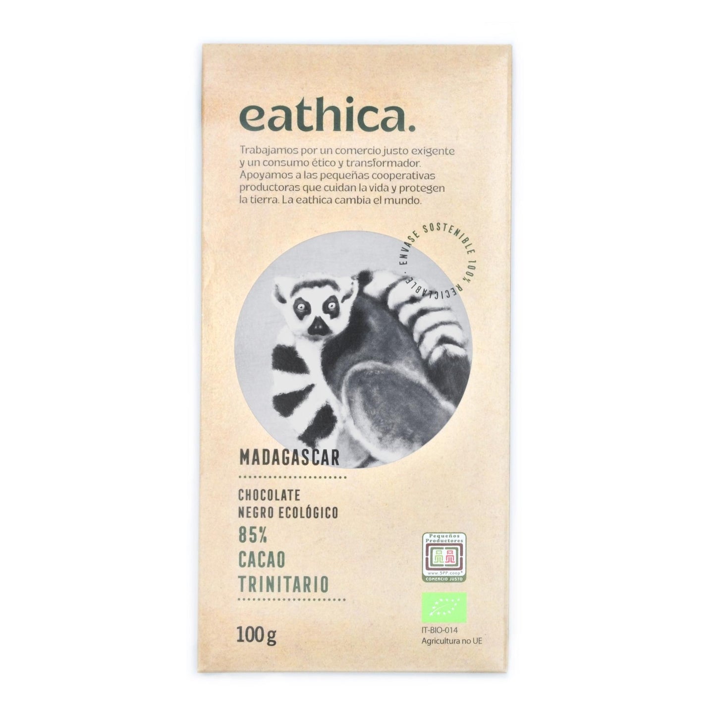 Schokolade Eathica 85 % Madagaskar BIO 100 g