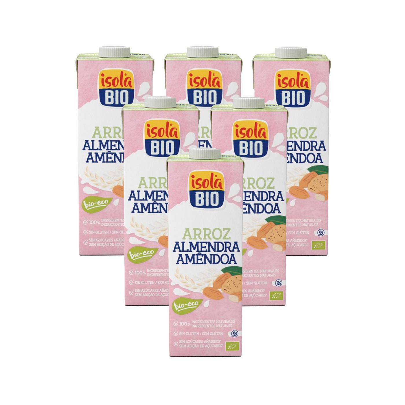 6-pack ekologisk ris- och mandeldryck Isola BIO 1 l