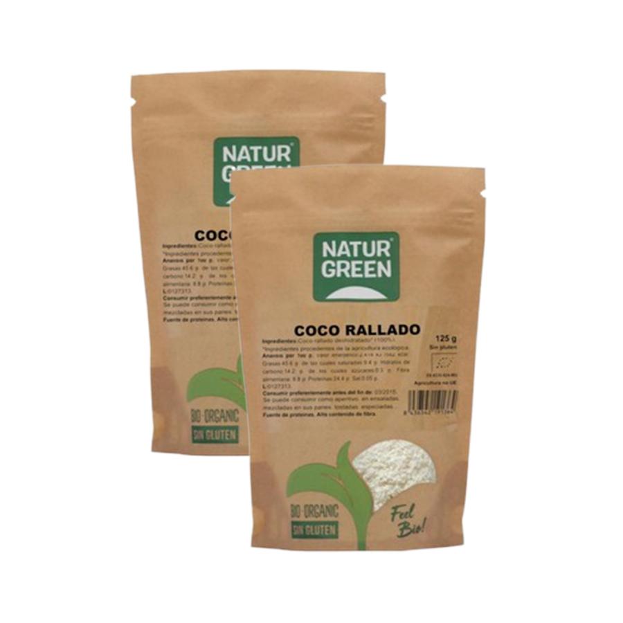 Pack of 2 Naturgreen organic grated coconut 2 x 125 g