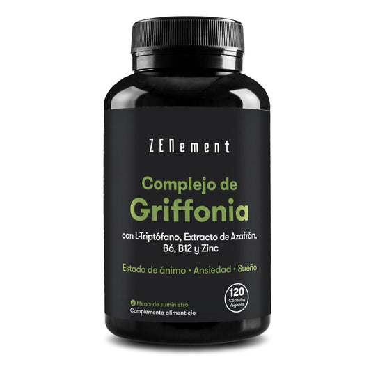 Griffonia-complex (bron van 5-HTP) met L-tryptofaan, saffraanextract, B6, B12 en zink Zenement, 120 tabletten