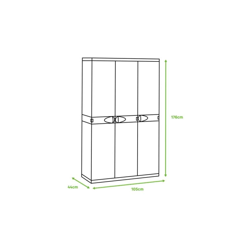 Szafa 3-drzwiowa z miotłą 105 cm Titanium Plastiken Beige (odnowiona)