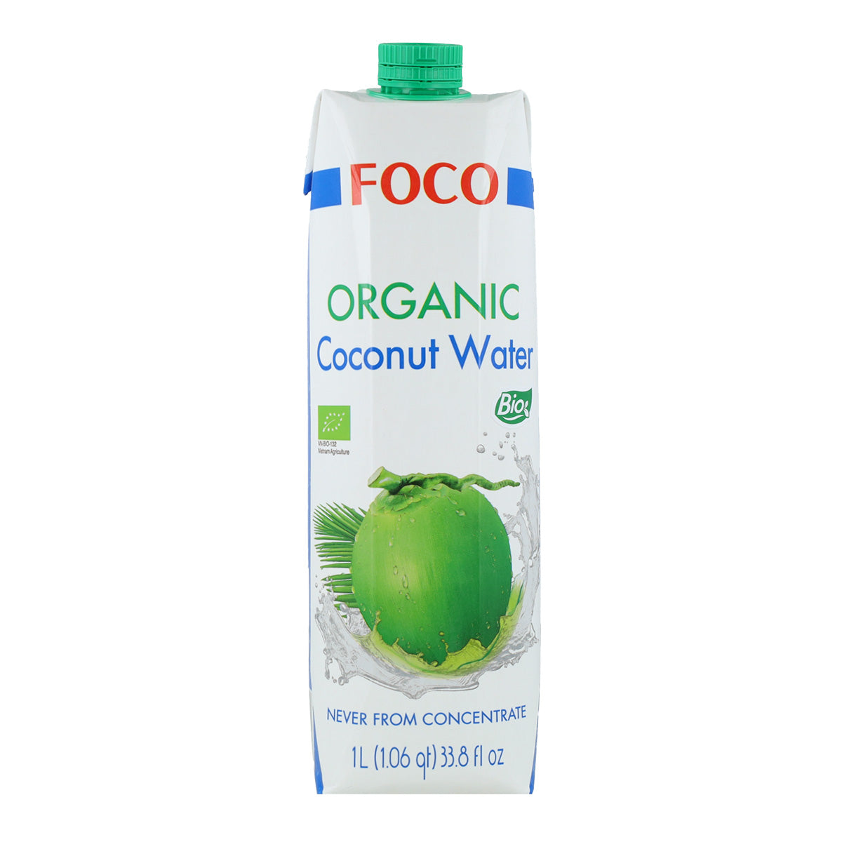Pack of 6 x 100% Natural Pure Coconut Water Foco 1L