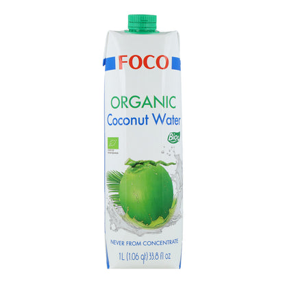 Pack of 6 x 100% Natural Pure Coconut Water Foco 1L
