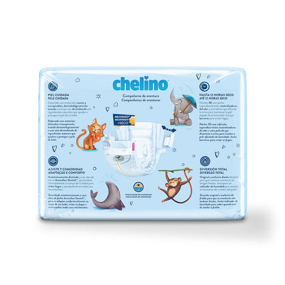 Pakket 6 x Luiers T2 Pasgeboren (3-6 kg) 28 stuks, Chelino