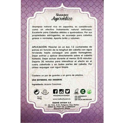 Champú Ayurvédico Shikakai Radhe Shyam 100 g