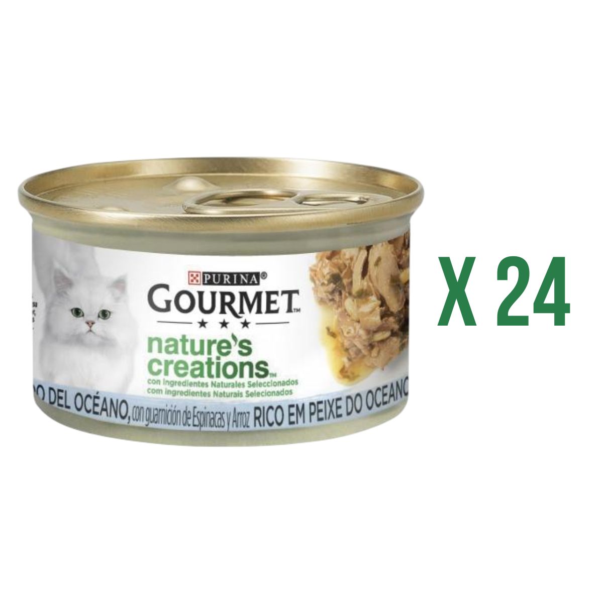 Pakket van 24 x GOURMET Nature's Creations Mini Filets rijk aan oceaanvis 85 g