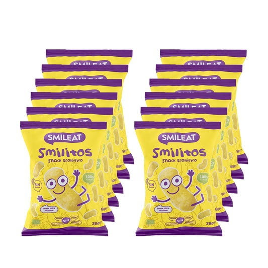 Pack 12x Smilitos, gusanitos de maíz ecológico Smileat, 38g