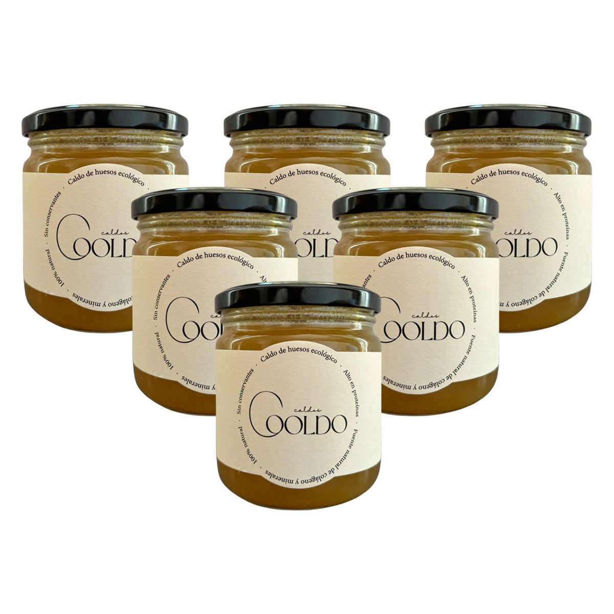 Bouillon d'os Cooldo, lot de 6 bouteilles de 300 ml