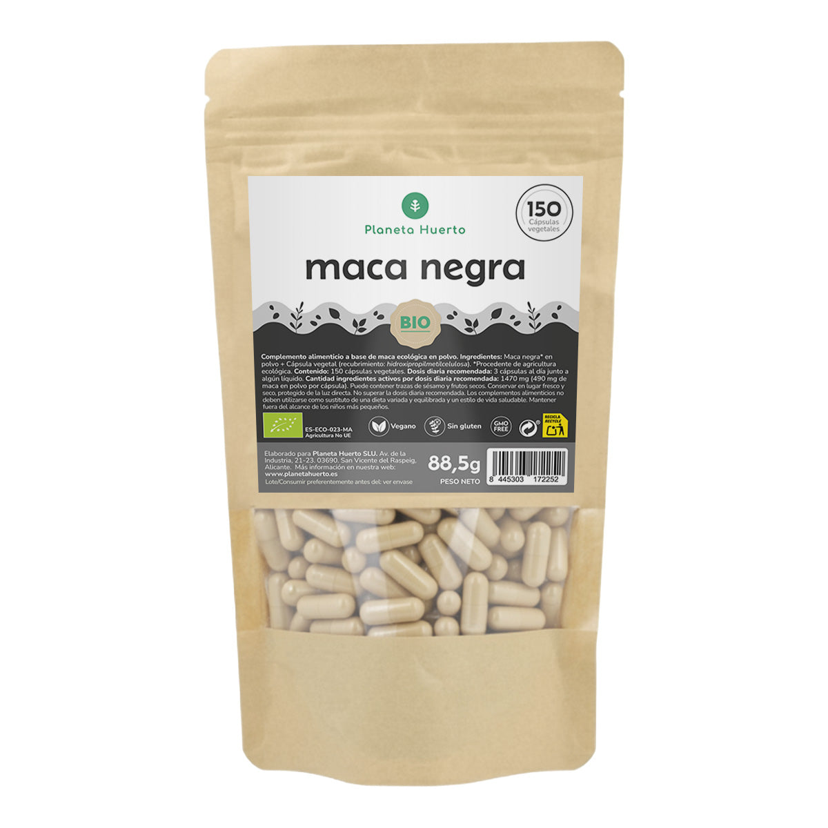 ORGANICZNA czarna Maca Planeta Huerto 150 kapsułek