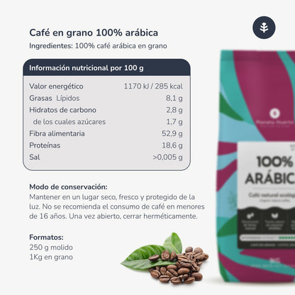 Pakket 4x gemalen koffie Eco 100% Arabica Planeta Huerto 250 g