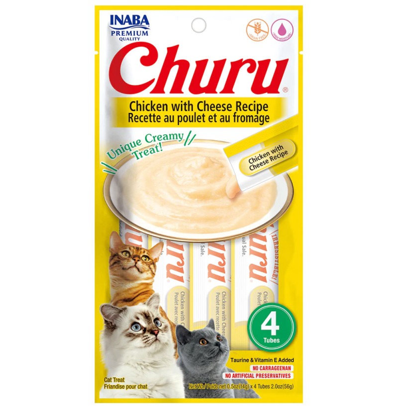 Churu recept met kip en kaas Romige snack voor katten 4 x 14 g