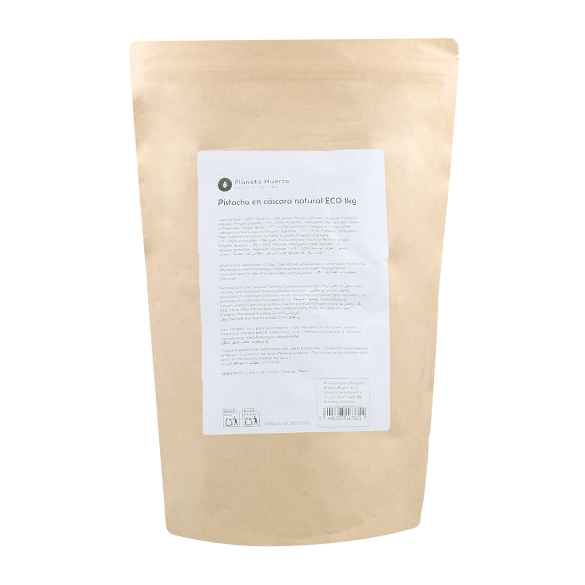 Pistacchio in guscio ECO Planeta Huerto 1 kg