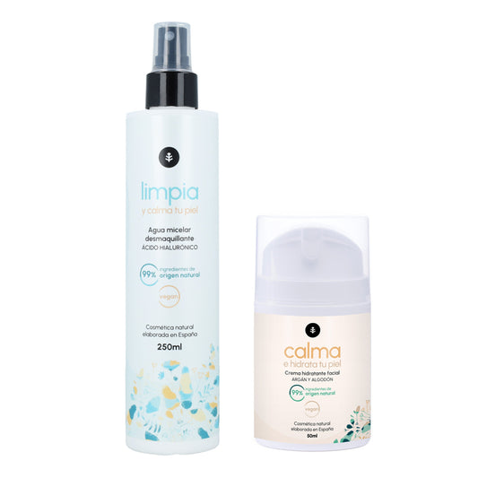 Pack gezichtshydraterende crème + micellair water Planeta Huerto