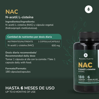 NAC 600 mg Planeta Huerto 180 capsules