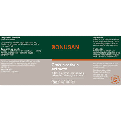 Bonusan Crocus sativus extract 60 capsules