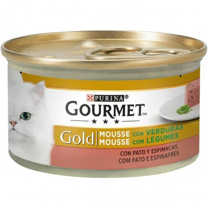 Opakowanie 24 x GOURMET GOLD Mousse Mokra karma Kaczka i szpinak 85 g