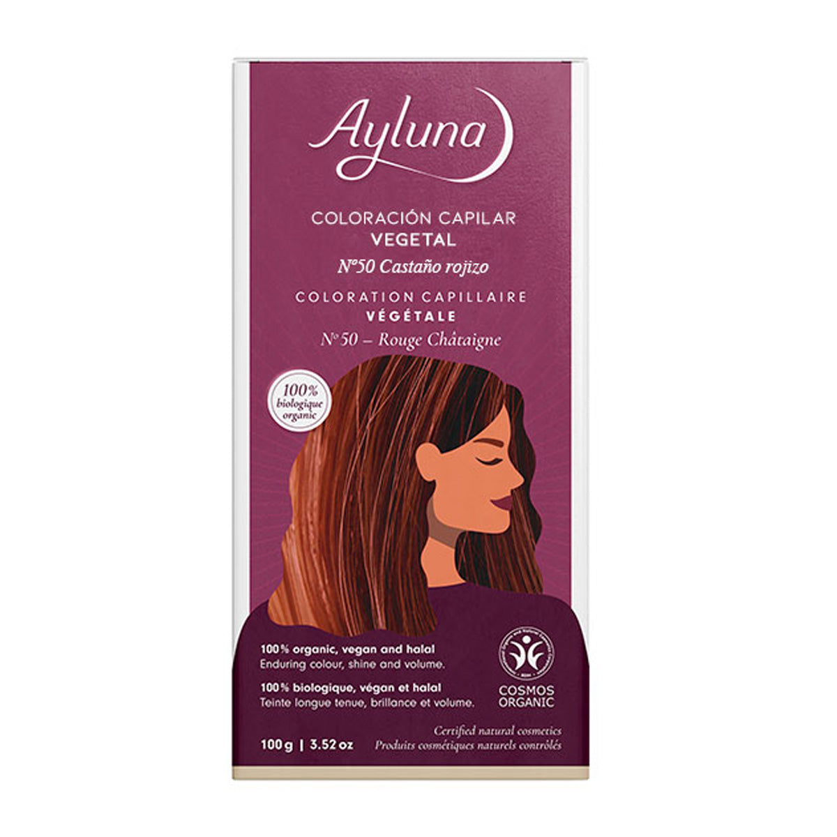 Colorante vegetale 50 castano rossiccio Ayluna, AYLUNA, 100 g
