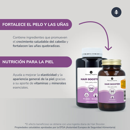 Hair Booster cheveux, peau et ongles Planeta Huerto 120 gélules