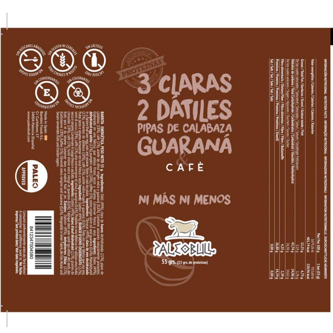 Barre énergétique au café et au guarana Paleobull 55 g