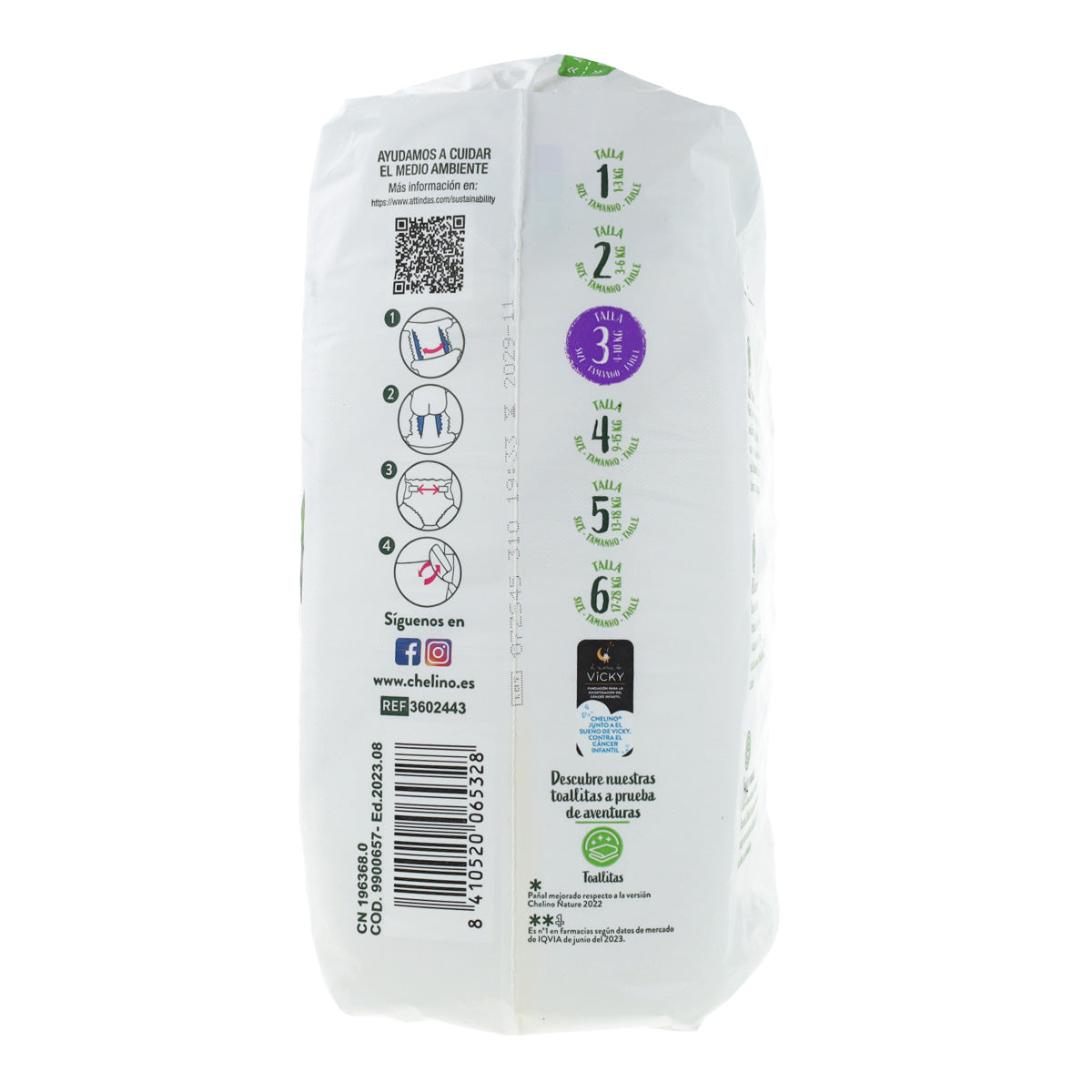Couches T3 4-10 kg Chelino Nature 36 unités