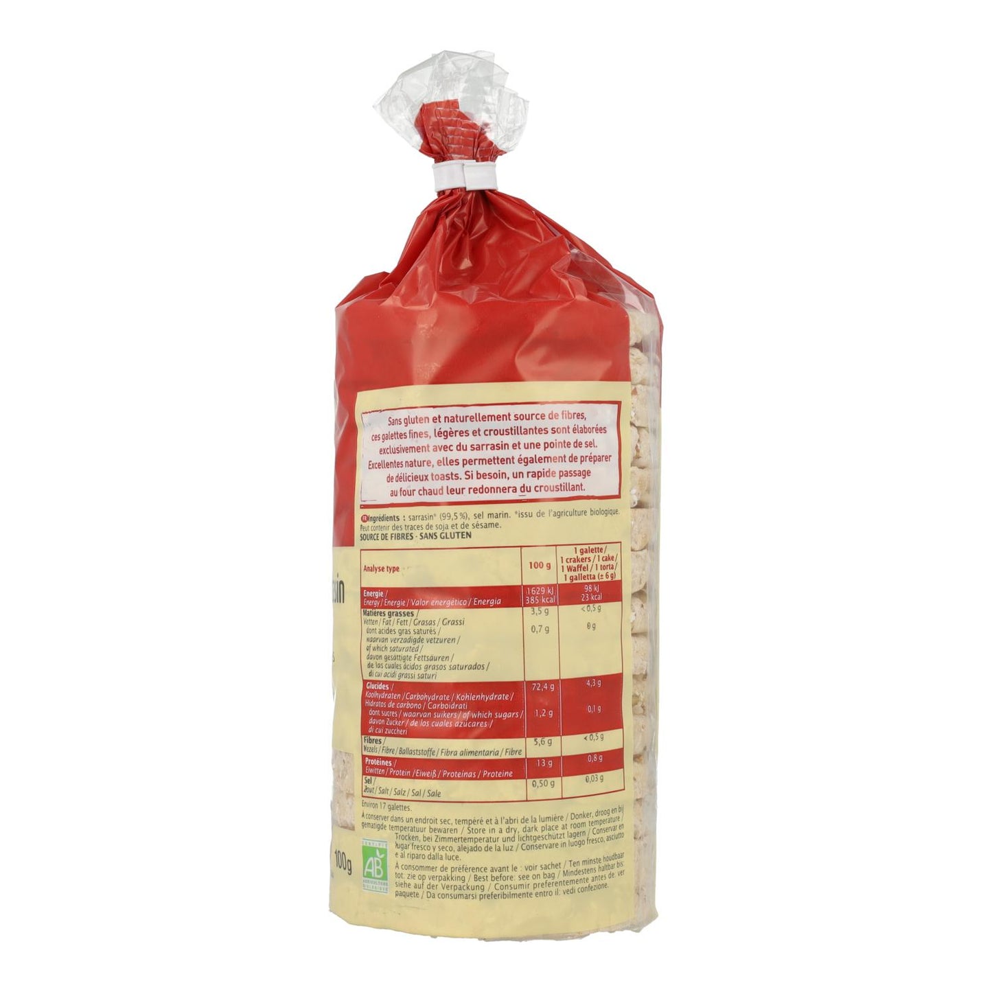 Tortitas de trigo sarraceno sin gluten Priméal, 100 g