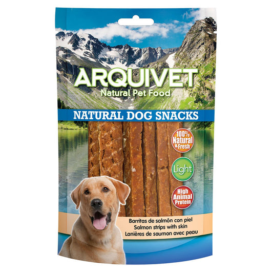 Naturligt hundgodis Laxstänger med skinn Arquivet 100 g