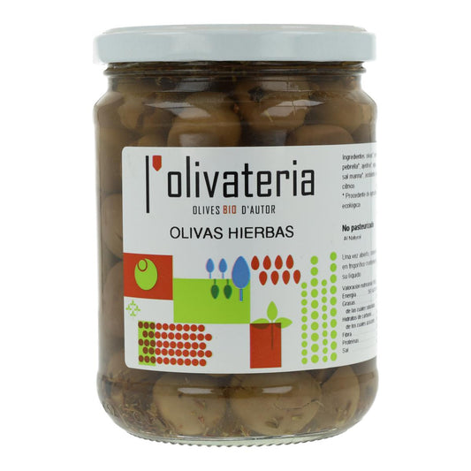 Aceitunas al natural con hierbas l'olivateria 225g
