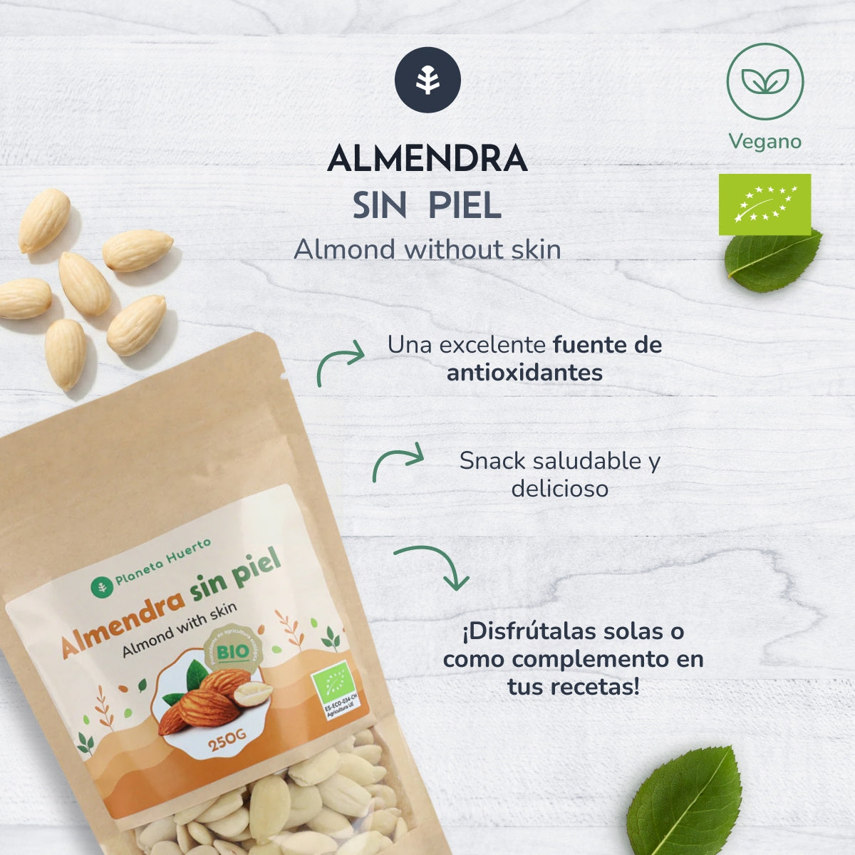 Blanchierte Mandeln ECO Planeta Huerto 250 g
