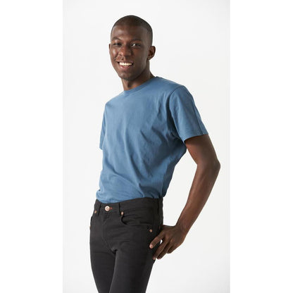 Minimalism XL blue organic cotton T-shirt for men