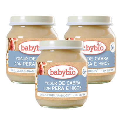 Pack of 3 Babybio goat's milk yoghurts with pear and fig 130 g
