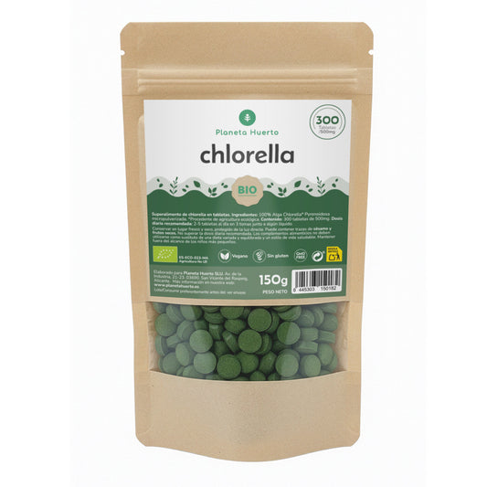 Organisk Chlorella 400 mg Planeta Huerto 300 tabletter