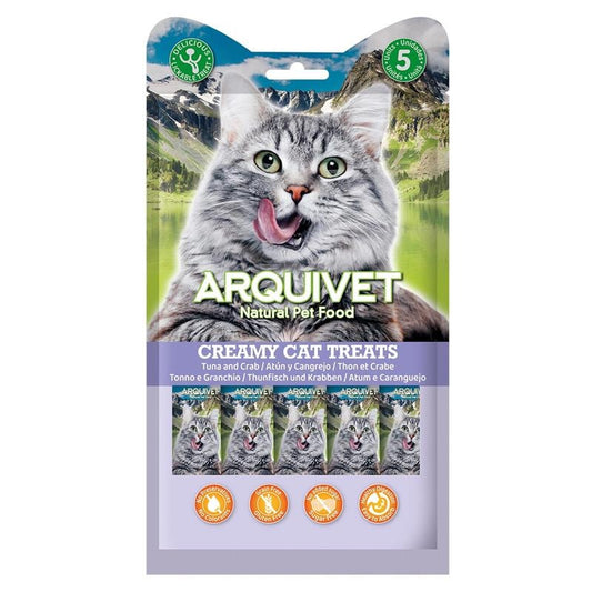 Creamy Cat Treats Kremowa przekąska z tuńczykiem i krabem Arquivet 5x14 g