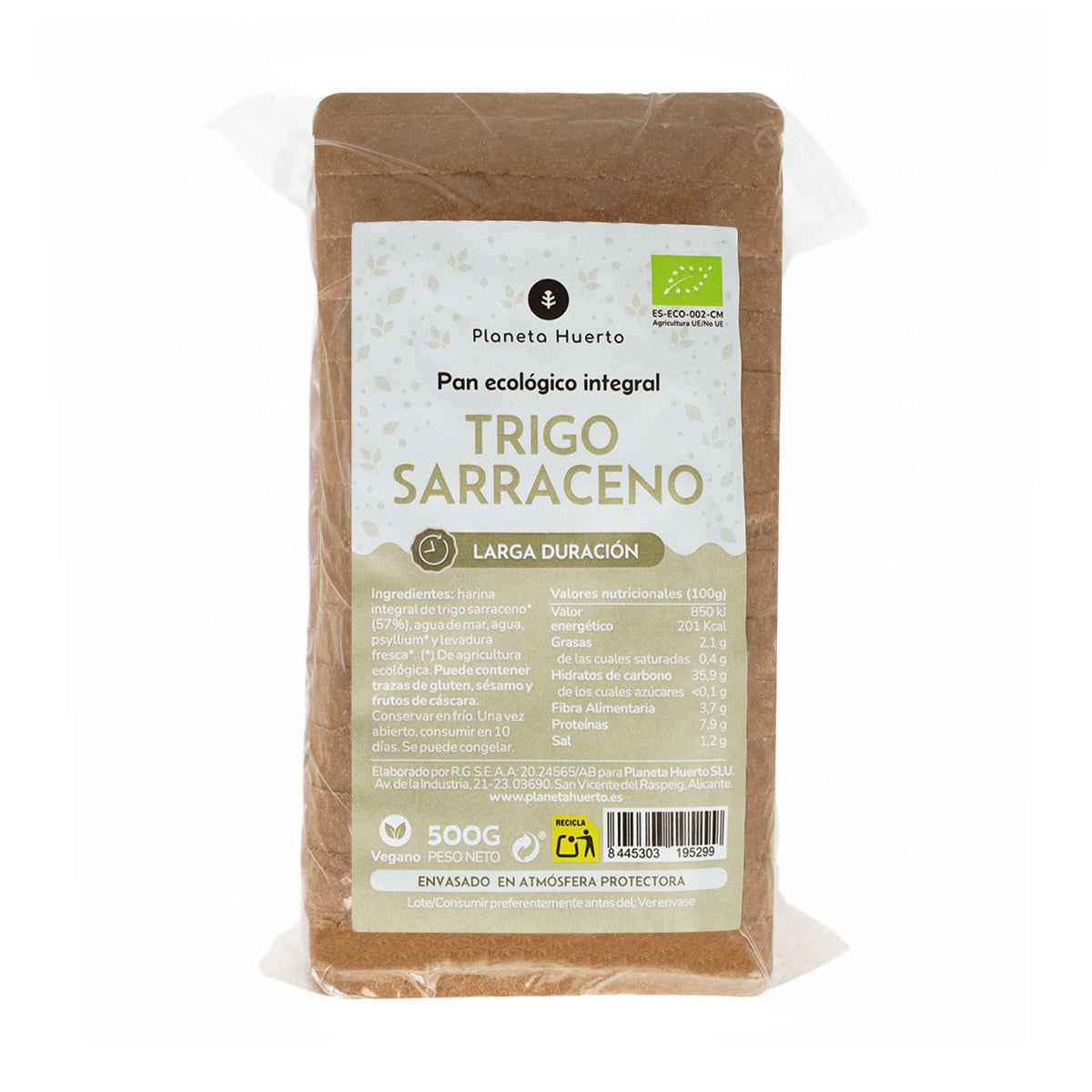 Pane integrale di grano saraceno ECO Planeta Huerto 500 g
