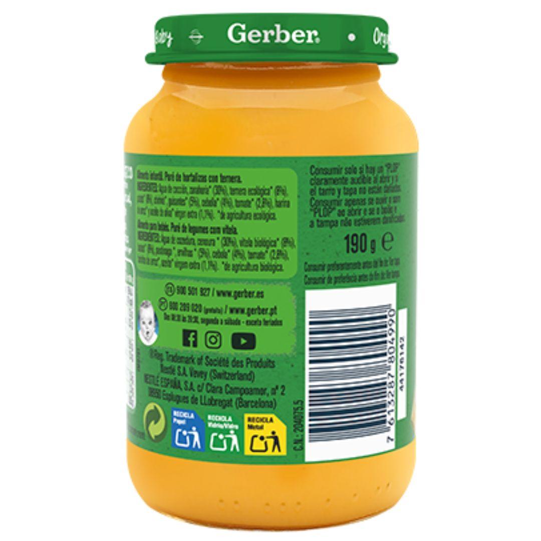 Potje biologische babyvoeding met groenten en rundvlees Gerber 190 g