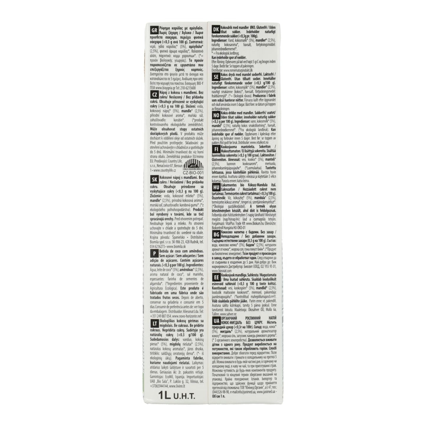 Napój kokosowo-migdałowy bez cukru Ecomil 1 l