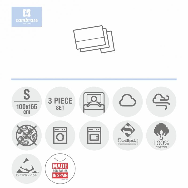 Lakenset voor wieg 3-delig Cuna 60 Forest Cambrass Forest Rosa