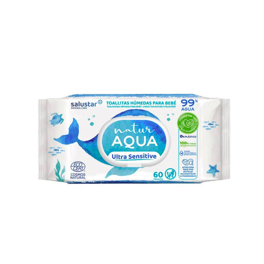 Salviettine umidificate Bebé Natur Aqua 60 pz