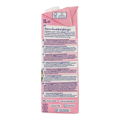 6er-Pack Bio-Mandelmilch ohne Zucker Isola Bio 1 l