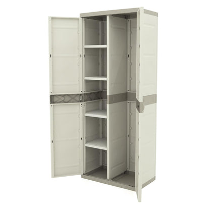 Besen- und Staubschrank 70 cm Titanium Plastiken Beige (überholt)