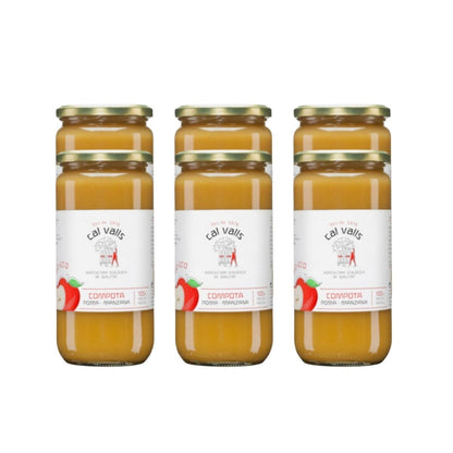 Opakowanie 6x Kompot jabłkowy Eco Cal Valls 700 g