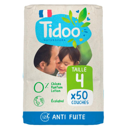 Couches T4 Maxi (7/18 kg) Tidoo, 50 unités