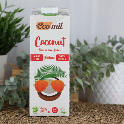 Boisson végétale à la noix de coco sans sucre, sans gluten et sans lactose Ecomil 1 L
