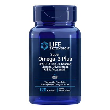 Super Omega-3 EPA/DHA Fish Oil Sesame Lignans & Olive Extract, Life Extension 120 kapsułek