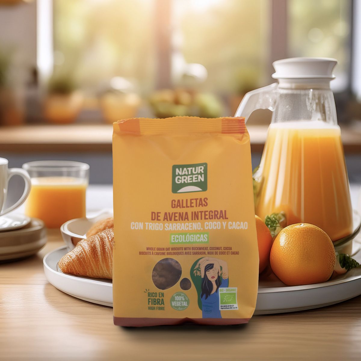 Vollkorn-Haferkeks mit Buchweizen, Kokosnuss und Bio-Kakao NaturGreen 140 g