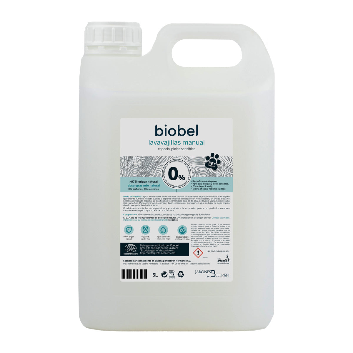 Lavavajillas manual Biobel 0% 5L