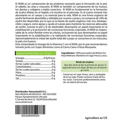 MSM 200 g, Salud Viva