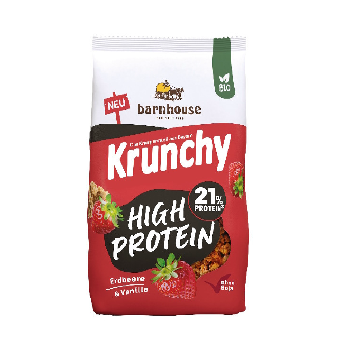 Müsli Krunchy Erdbeeren High Protein Barnhouse 375 g