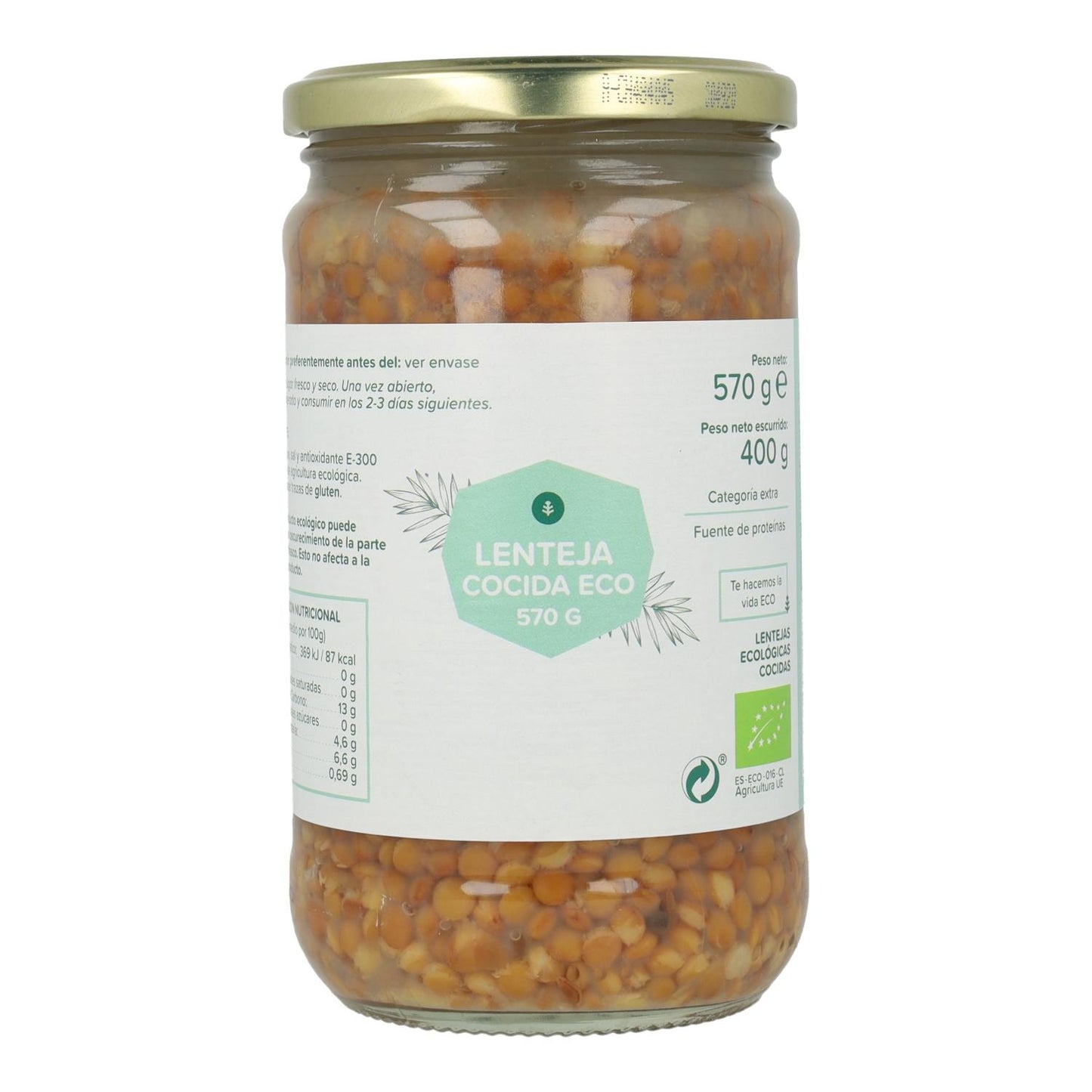 6er-Pack gekochte Linsen ECO Planeta Huerto 570 g